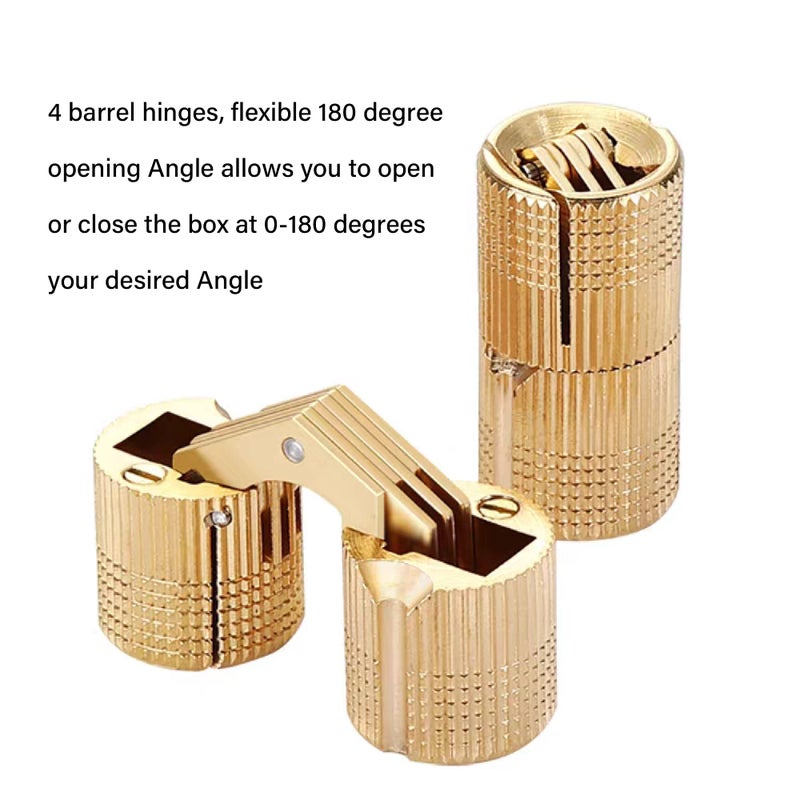Doublelife 4PCS Hidden Invisible Concealed Copper Barrel Hinge 12mm for DIY Wooden Door (12mm) â€¦ - Image 5